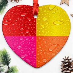 Color Abstract Drops Heart Ornament (two Sides) by BangZart