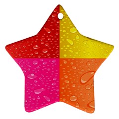 Color Abstract Drops Star Ornament (two Sides) by BangZart