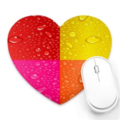 Color Abstract Drops Heart Mousepads by BangZart