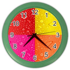 Color Abstract Drops Color Wall Clocks by BangZart