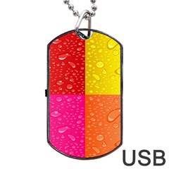 Color Abstract Drops Dog Tag Usb Flash (one Side) by BangZart