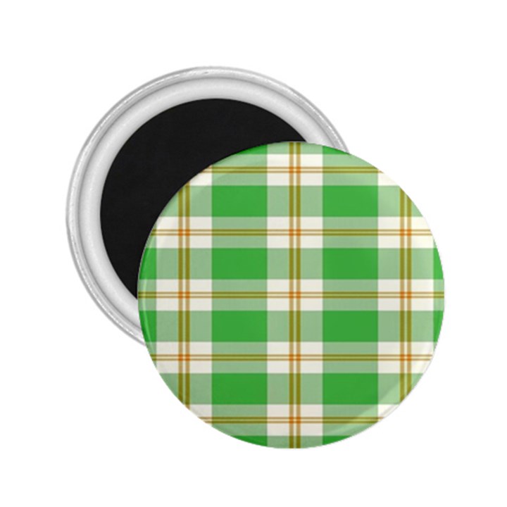 Abstract Green Plaid 2.25  Magnets