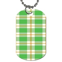 Abstract Green Plaid Dog Tag (two Sides) by BangZart