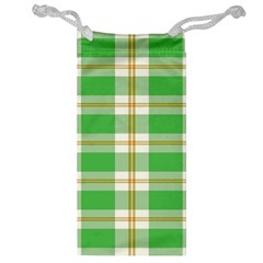 Abstract Green Plaid Jewelry Bag by BangZart