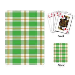 Abstract Green Plaid Playing Card by BangZart