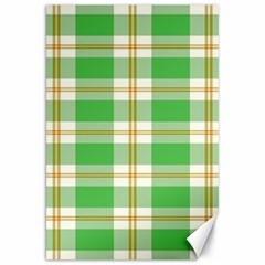 Abstract Green Plaid Canvas 20  X 30   by BangZart