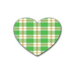 Abstract Green Plaid Heart Coaster (4 Pack)  by BangZart