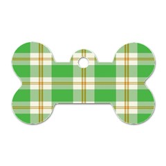 Abstract Green Plaid Dog Tag Bone (one Side) by BangZart