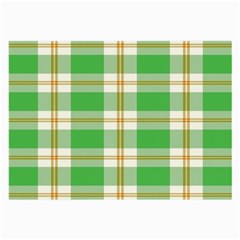 Abstract Green Plaid Large Glasses Cloth by BangZart