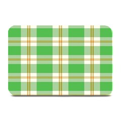 Abstract Green Plaid Plate Mats by BangZart