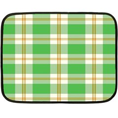 Abstract Green Plaid Fleece Blanket (mini) by BangZart