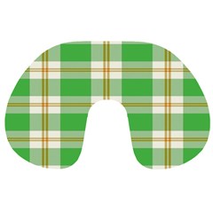 Abstract Green Plaid Travel Neck Pillows by BangZart