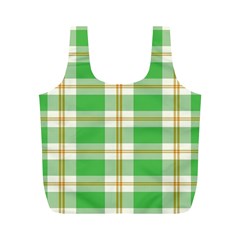 Abstract Green Plaid Full Print Recycle Bags (m)  by BangZart