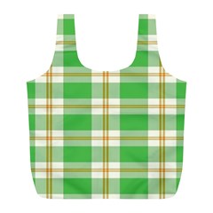 Abstract Green Plaid Full Print Recycle Bags (l)  by BangZart