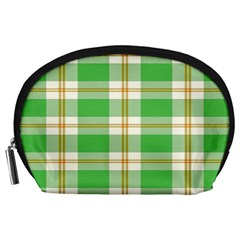 Abstract Green Plaid Accessory Pouches (large)  by BangZart