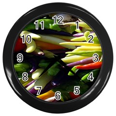 Bright Peppers Wall Clocks (black) by BangZart