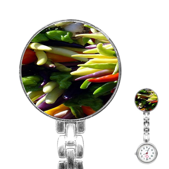 Bright Peppers Stainless Steel Nurses Watch