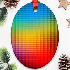 Blurred Color Pixels Ornament (oval) by BangZart