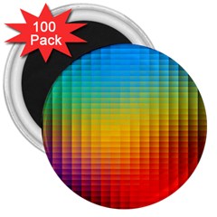 Blurred Color Pixels 3  Magnets (100 Pack) by BangZart