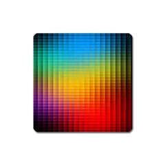 Blurred Color Pixels Square Magnet by BangZart