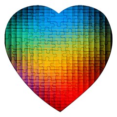 Blurred Color Pixels Jigsaw Puzzle (heart) by BangZart