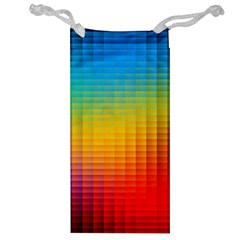 Blurred Color Pixels Jewelry Bag by BangZart