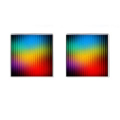 Blurred Color Pixels Cufflinks (square) by BangZart