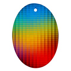 Blurred Color Pixels Oval Ornament (two Sides) by BangZart