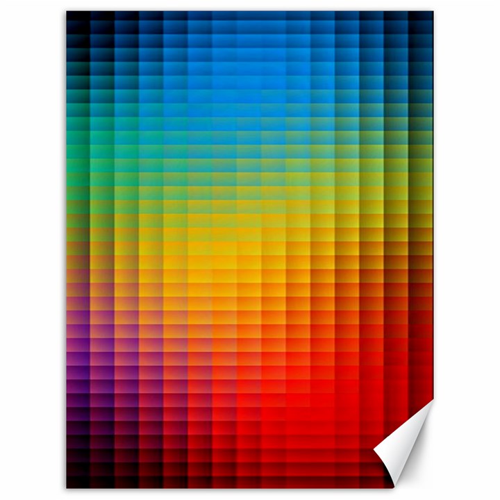 Blurred Color Pixels Canvas 12  x 16  