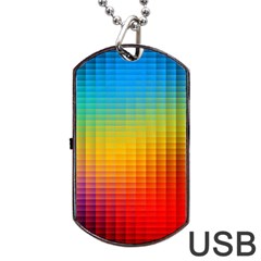 Blurred Color Pixels Dog Tag Usb Flash (two Sides) by BangZart