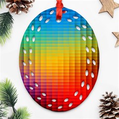 Blurred Color Pixels Oval Filigree Ornament (two Sides) by BangZart