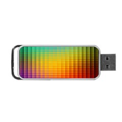 Blurred Color Pixels Portable Usb Flash (one Side)