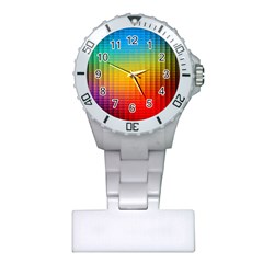 Blurred Color Pixels Plastic Nurses Watch by BangZart