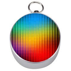 Blurred Color Pixels Silver Compasses by BangZart