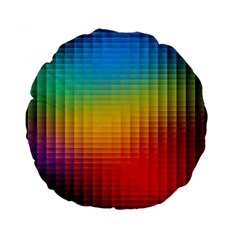 Blurred Color Pixels Standard 15  Premium Flano Round Cushions by BangZart