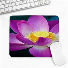 Pink Lotus Flower Large Mousepads by BangZart