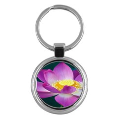 Pink Lotus Flower Key Chains (round)  by BangZart