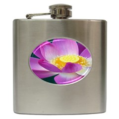 Pink Lotus Flower Hip Flask (6 Oz) by BangZart