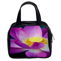 Pink Lotus Flower Classic Handbags (2 Sides) by BangZart