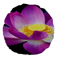 Pink Lotus Flower Large 18  Premium Round Cushions by BangZart