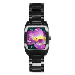 Pink Lotus Flower Stainless Steel Barrel Watch by BangZart