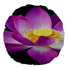 Pink Lotus Flower Large 18  Premium Flano Round Cushions by BangZart