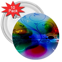 Abstract Color Plants 3  Buttons (10 Pack)  by BangZart