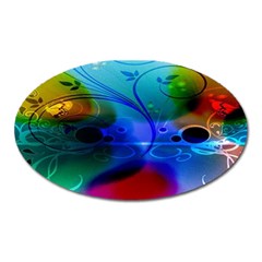 Abstract Color Plants Oval Magnet by BangZart