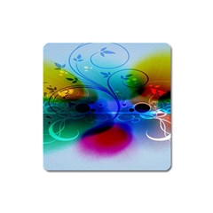 Abstract Color Plants Square Magnet by BangZart