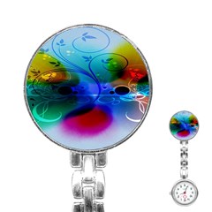 Abstract Color Plants Stainless Steel Nurses Watch by BangZart