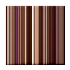 Brown Vertical Stripes Tile Coasters by BangZart