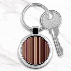 Brown Vertical Stripes Key Chains (round)  by BangZart