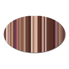 Brown Vertical Stripes Oval Magnet by BangZart