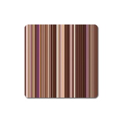 Brown Vertical Stripes Square Magnet by BangZart